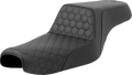 SADDLEMEN Step-Up Seat - Honeycomb - Black Stitching - 3.3 Gal Tank - Sportster '04-'21