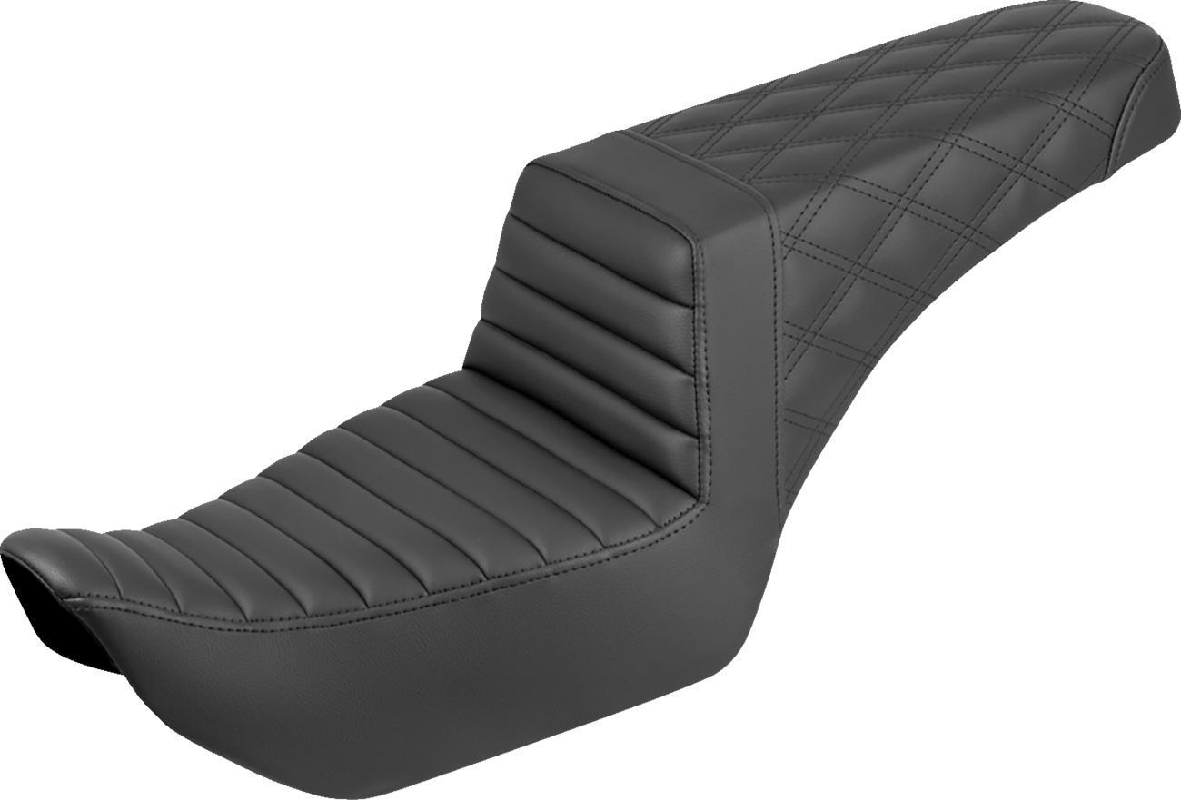 SADDLEMEN Step-Up Seat - Front Tuck-n-Roll/Rear Lattice Stitch - Nightster '22-'25