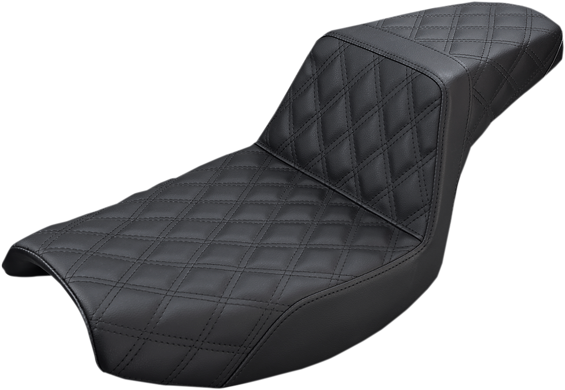 SADDLEMEN Step-Up Seat - Full Lattice Stitch - Black - FXR