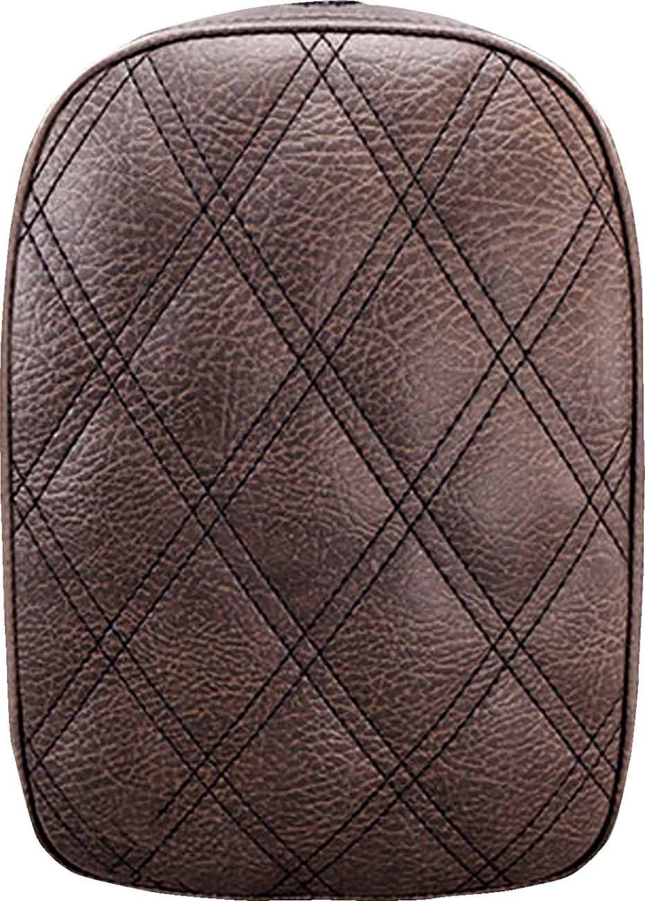 SADDLEMEN Detachable Pillion Pad - Lattice Stitched - Brown - 7"