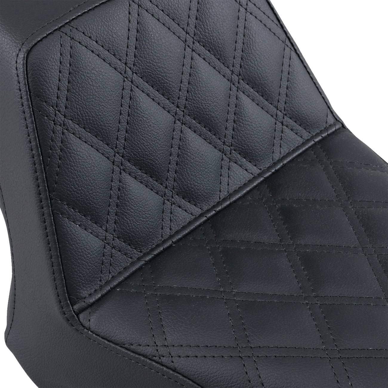 SADDLEMEN Step-Up Seat - Front Lattice Stitch - Black - Bolt '13-'24