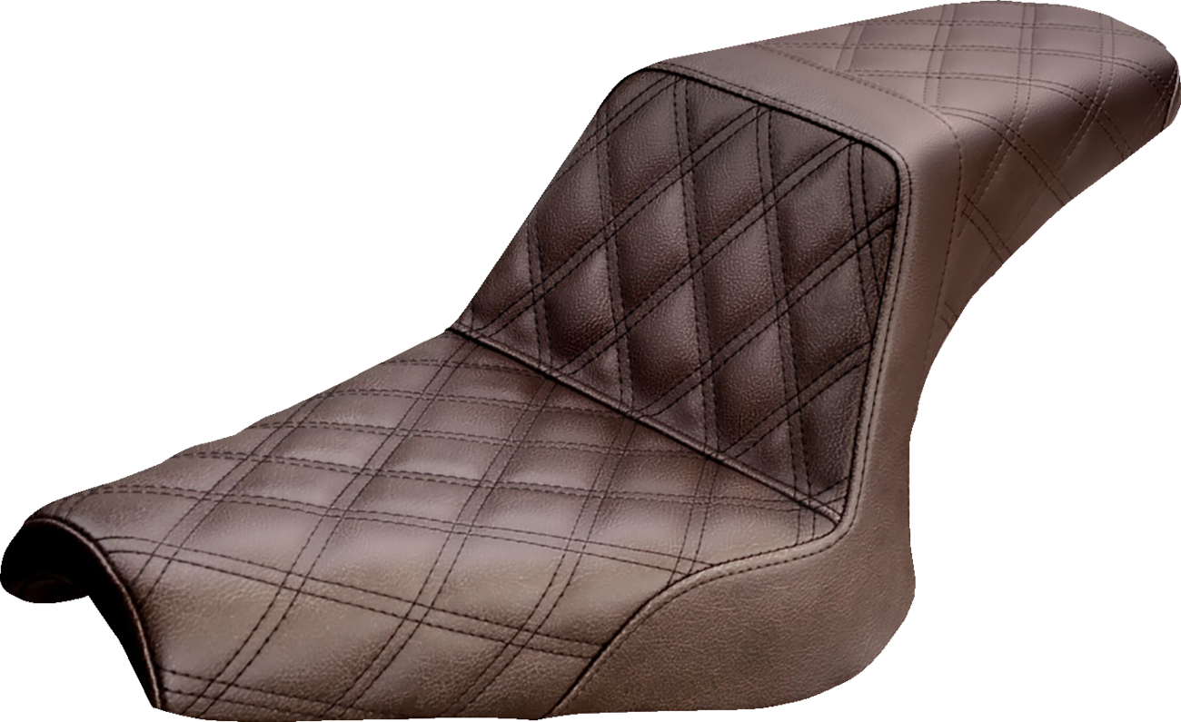 SADDLEMEN Step-Up Seat - Full Lattice Stitch - Brown - Bolt '13-'24