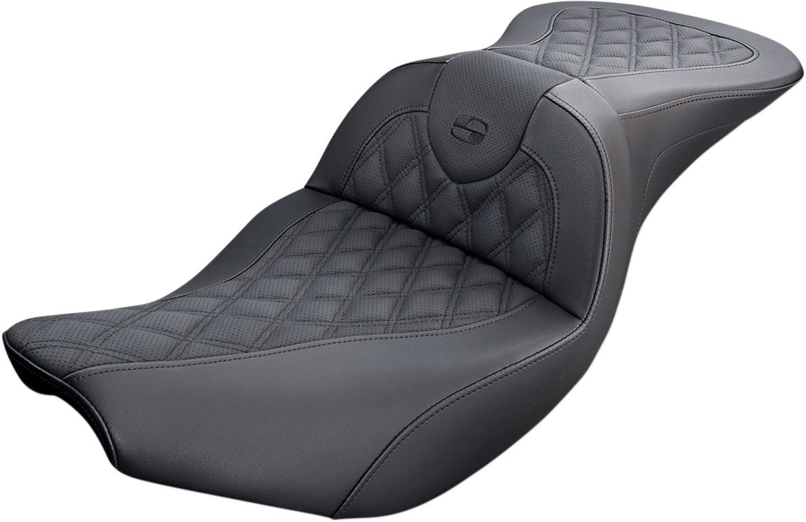 SADDLEMEN Roadsofa™ Seat - without Backrest - Lattice Stitch - Black - Indian '14-'24