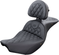 SADDLEMEN Heated Roadsofa™ Seat - Lattice Stitch w/ Backrest - Indian