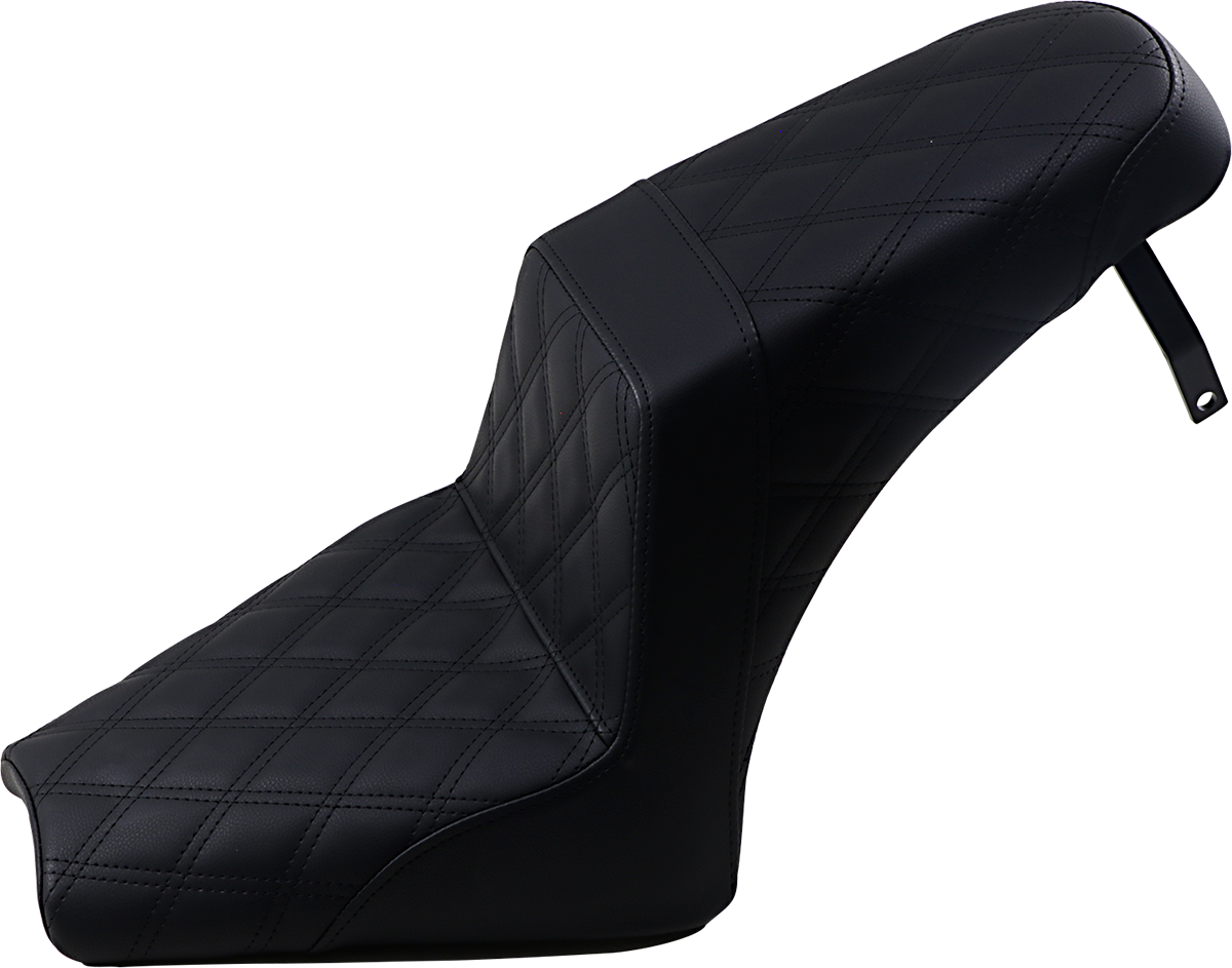 SADDLEMEN Step-Up Seat - Full Lattice Stitch - Black - Scout Bobber