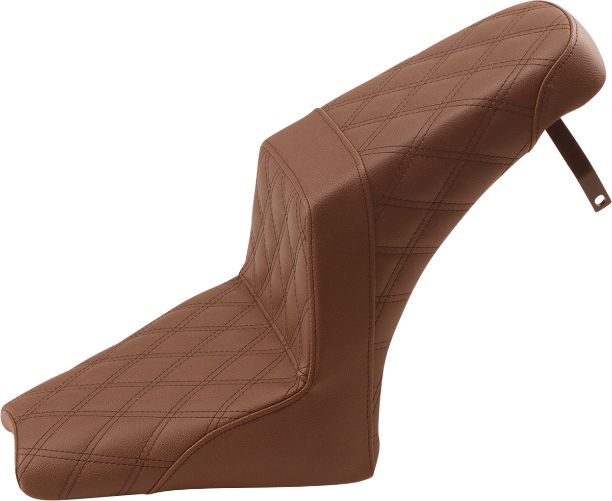 SADDLEMEN Step-Up Seat - Full Lattice Stitch - Brown - Scout Bobber