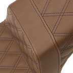 SADDLEMEN Step-Up Seat - Full Lattice Stitch - Brown - Scout Bobber
