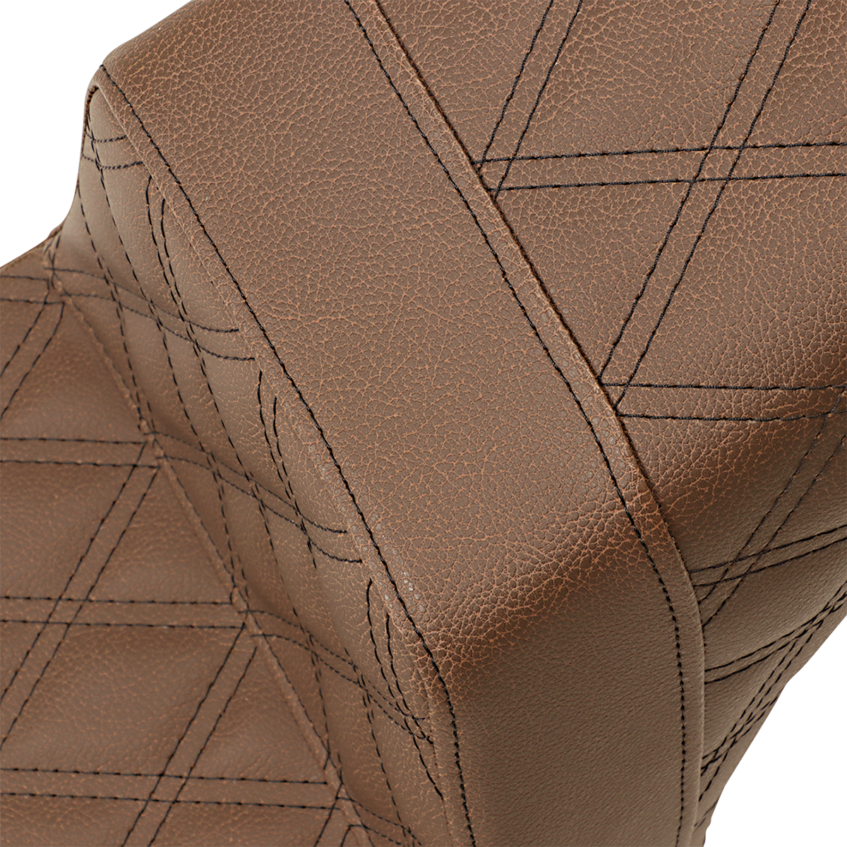 SADDLEMEN Step-Up Seat - Full Lattice Stitch - Brown - Scout Bobber