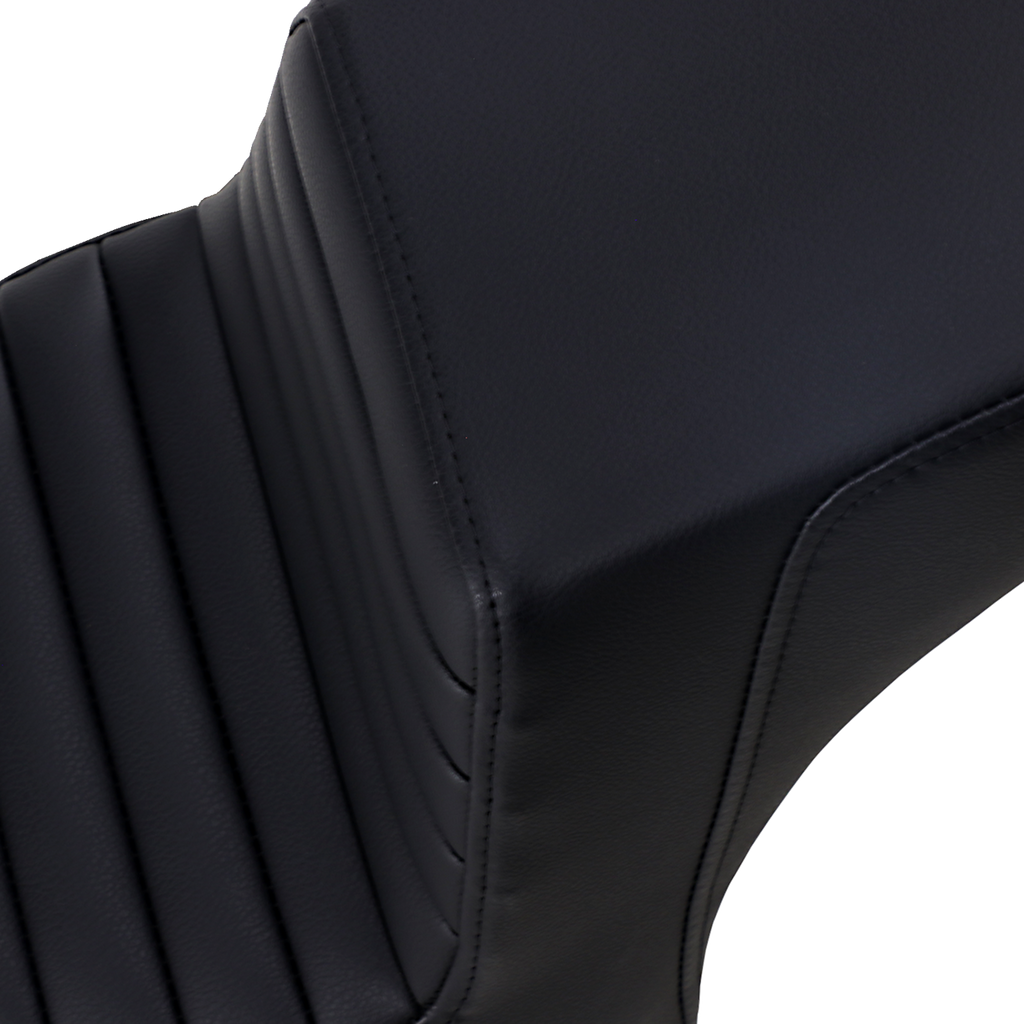 SADDLEMEN Step-Up Seat - Front Tuck-n'-Roll/Rear Smooth - Black - Scout Bobber