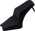 SADDLEMEN Step-Up Seat - Front Lattice Stitch/Rear Smooth - Black - Scout Bobber