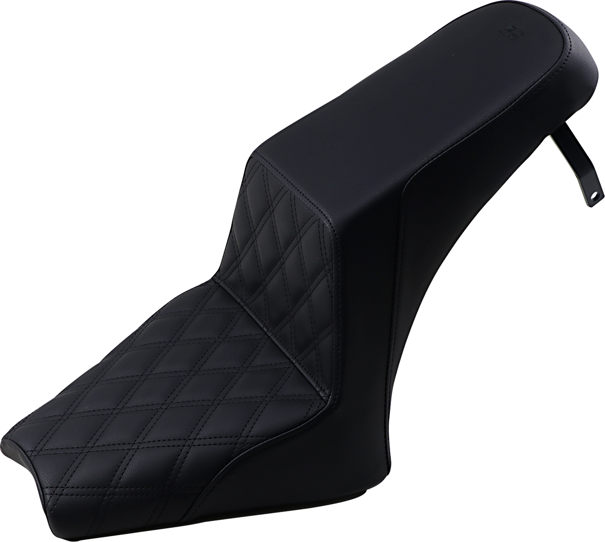 SADDLEMEN Step-Up Seat - Front Lattice Stitch/Rear Smooth - Black - Scout Bobber