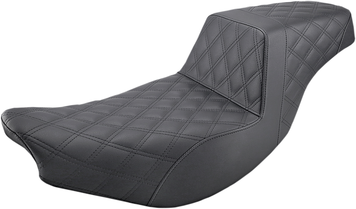SADDLEMEN Step-Up Seat - Full Lattice Stitch - Black - Indian