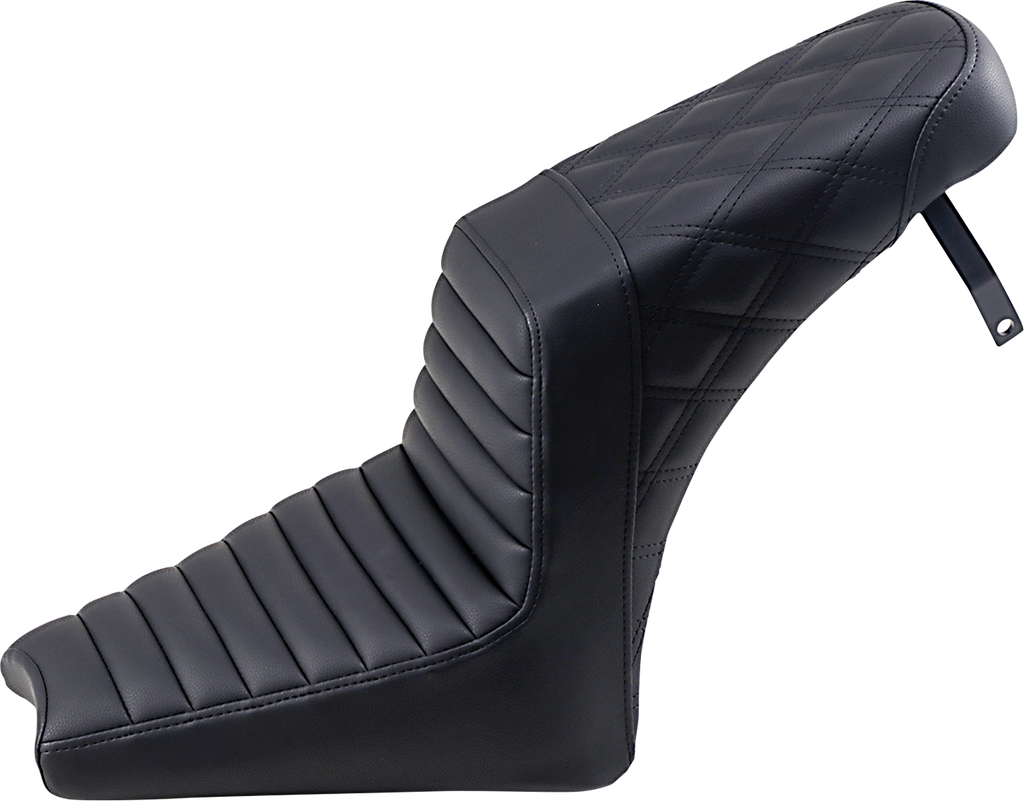 SADDLEMEN Step-Up Seat - Front Tuck-n-Roll/Rear Lattice Stitch - Black - Scout '18-'24