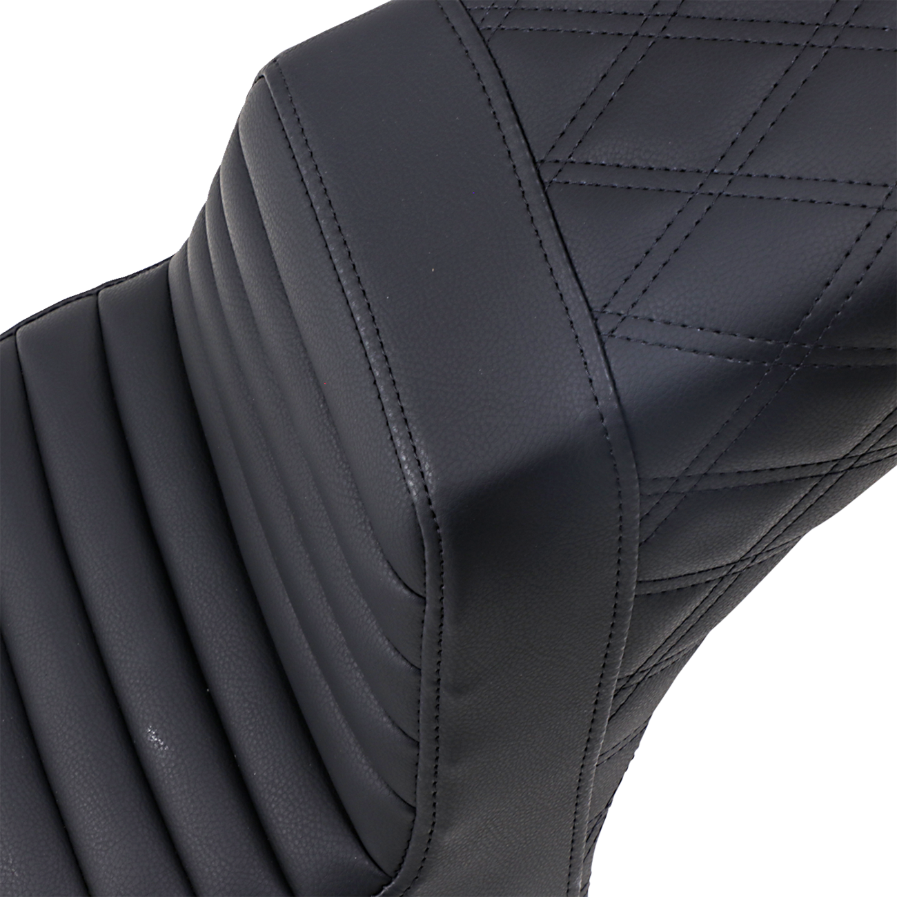 SADDLEMEN Step-Up Seat - Front Tuck-n-Roll/Rear Lattice Stitch - Black - Scout '18-'24
