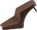 SADDLEMEN Step-Up Seat - Front Tuck-n-Roll/Rear Lattice Stitch - Brown - Scout '18-'24