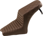 SADDLEMEN Step-Up Seat - Front Tuck-n-Roll/Rear Lattice Stitch - Brown - Scout '18-'24