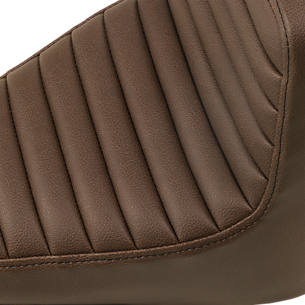 SADDLEMEN Step-Up Seat - Front Tuck-n-Roll/Rear Lattice Stitch - Brown - Scout '18-'24