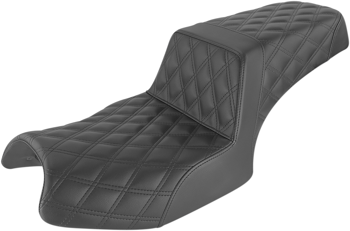 SADDLEMEN Step-Up Seat - Full Lattice Stitch - Black - Challenger