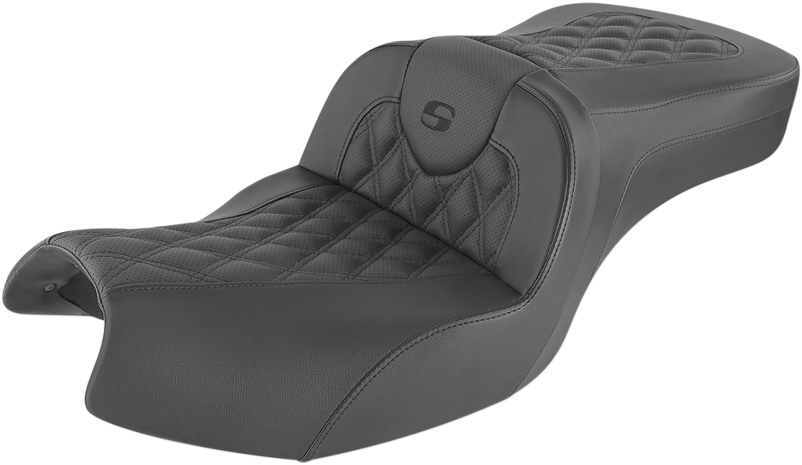SADDLEMEN Roadsofa™ Seat - Full Lattice Stitch - Black - Indian