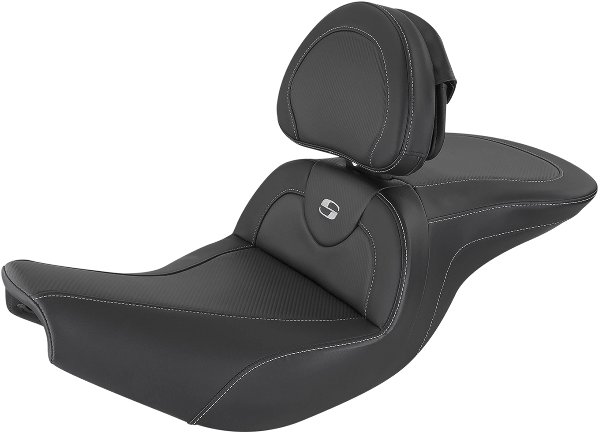 SADDLEMEN Roadsofa™ Carbon Fiber Seat - With Backrest - Black - Indian '14-'26