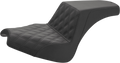 SADDLEMEN Step-Up Seat - Front Lattice Stitch/Rear Smooth - Black - Chief