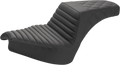SADDLEMEN Step-Up Seat - Front Tuck-n'-Roll/Rear Lattice Stitch - Black - Chief