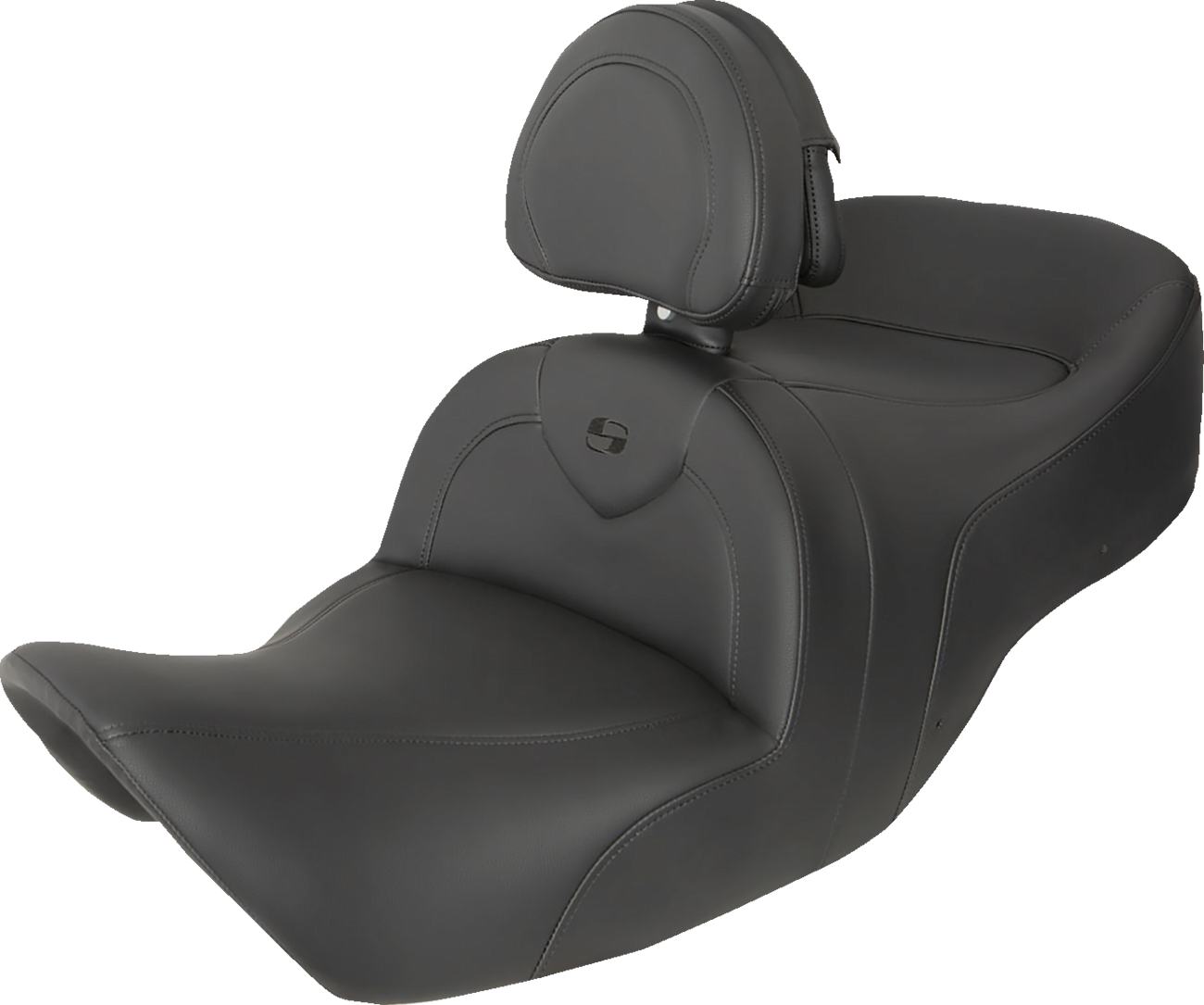 SADDLEMEN RoadSofa™ Seat - with Backrest - Black/Black Stitching - GL1800 '01-'10