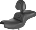 SADDLEMEN RoadSofa™ Seat - with Backrest - Black/Black Stitching - Challenger/Pursuit '20-'24