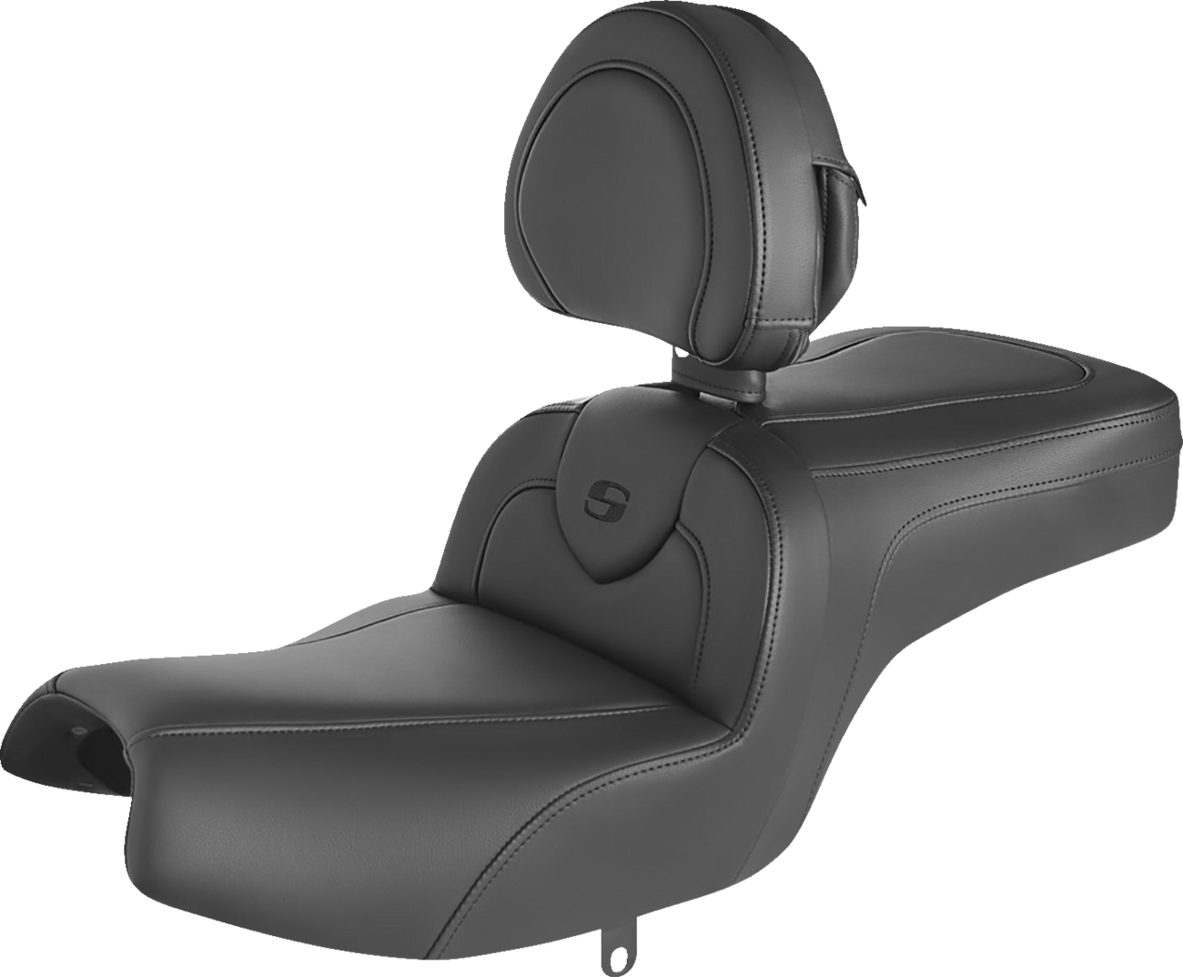 SADDLEMEN RoadSofa™ Seat - with Backrest - Black/Black Stitching - Challenger/Pursuit '20-'24