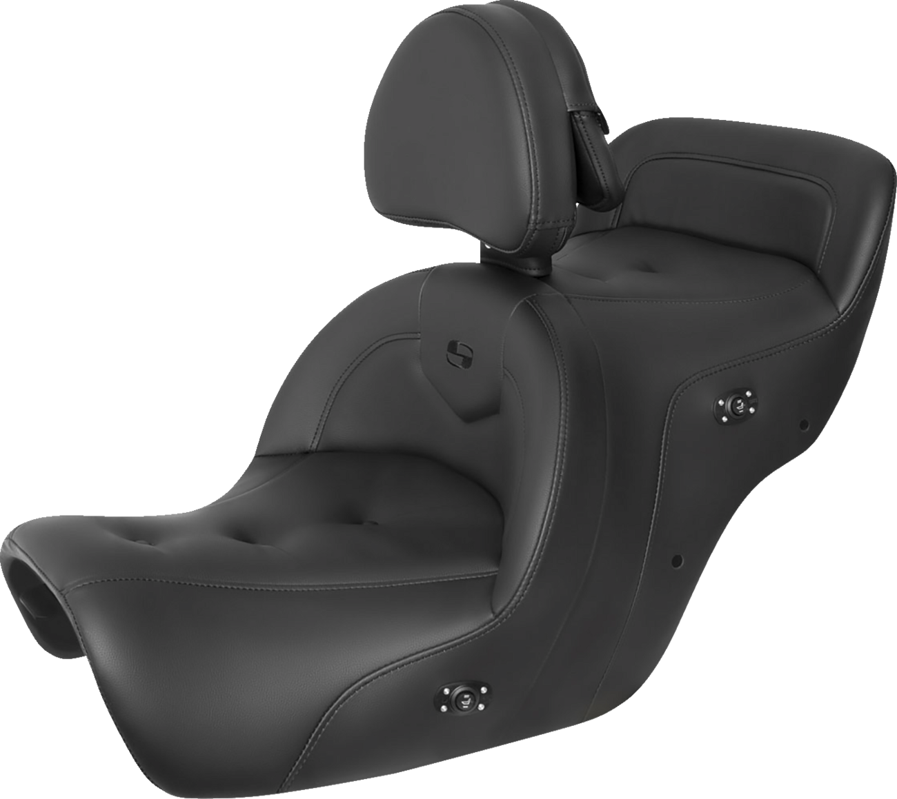 SADDLEMEN RoadSofa™ Seat - with Backrest - Pillow Top - Black - Heated - GL1500 '88-'00