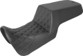 SADDLEMEN Step-Up Seat - Front Lattice Stitch/Rear Smooth - Black - Pan America '21-'24