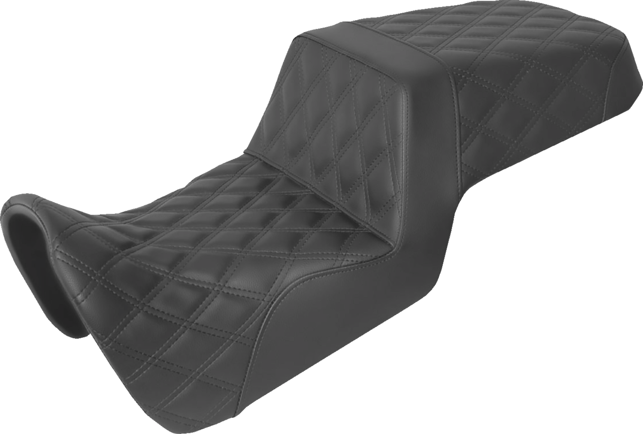 SADDLEMEN Step-Up Seat - Full Lattice Stitch - Black - Pan America '21-'24