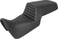 SADDLEMEN Step-Up Seat - Front Tuck-n-Roll/Rear Lattice Stitch - Black - Pan America '21-'24