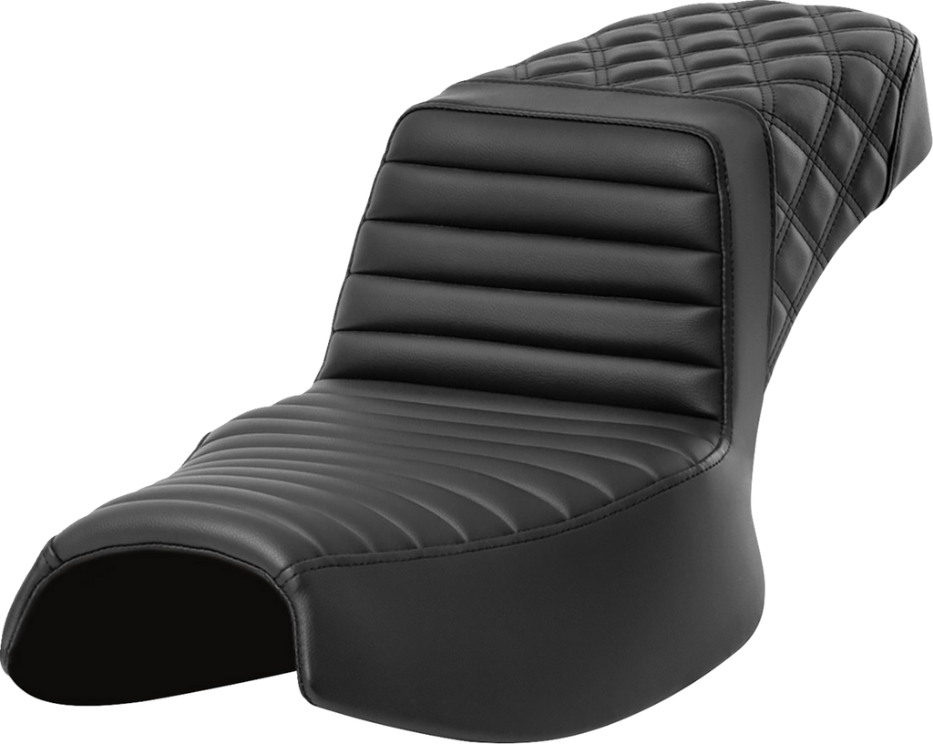 SADDLEMEN Step-Up Seat - Front Tuck-n-Roll/Rear Lattice Stitch - Extended Reach - Challenger '20-'24
