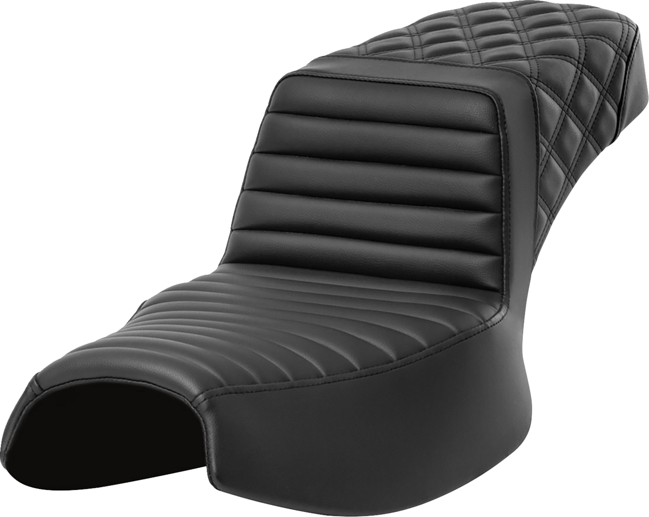 SADDLEMEN Step-Up Seat - Front Tuck-n-Roll/Rear Lattice Stitch - Extended Reach - Challenger '20-'24