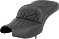 SADDLEMEN Roadsofa™ Seat - Without Backrest - Black - Lattice Stitch - Indian Pursuit '22-'24