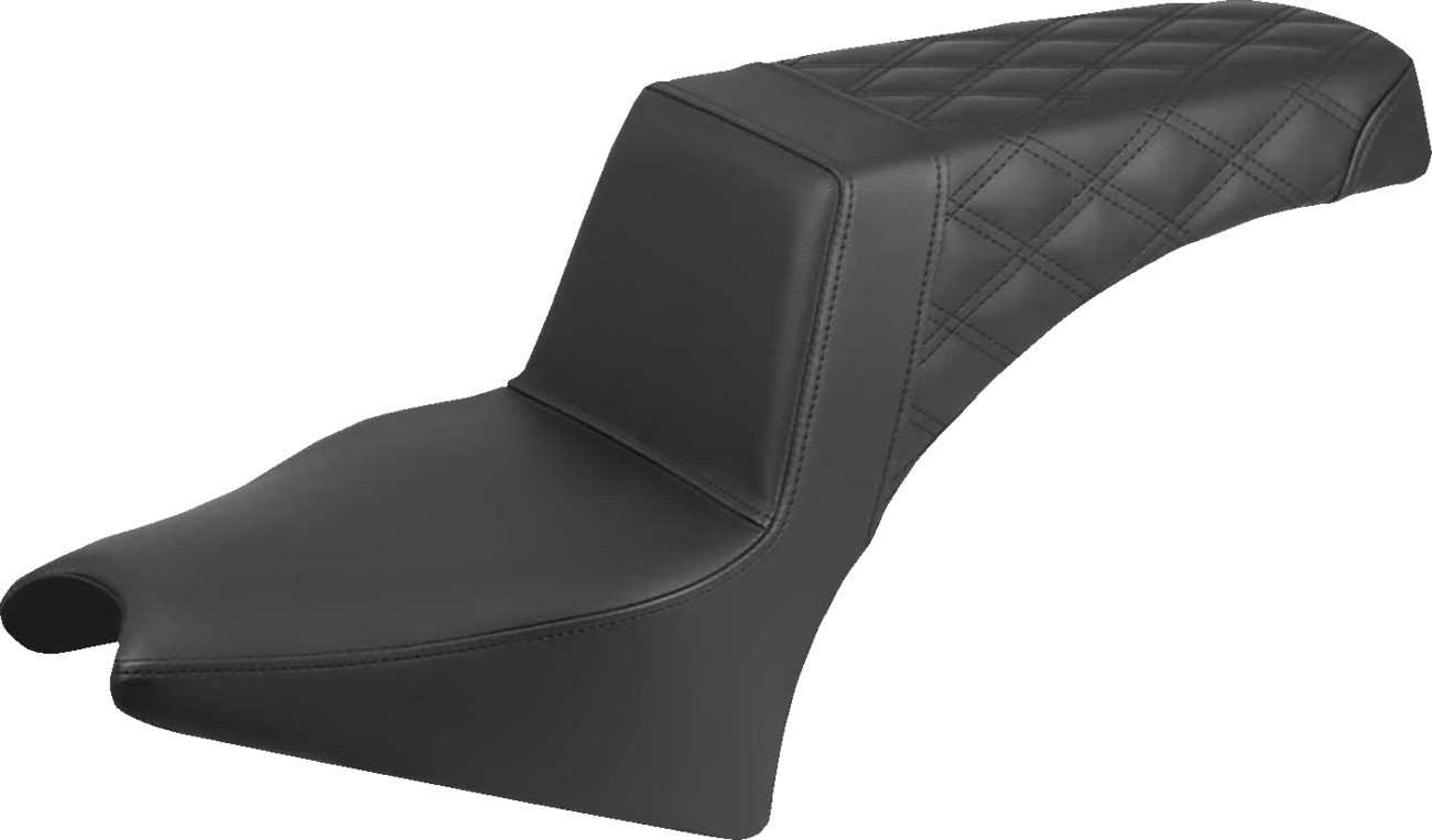SADDLEMEN Step-Up Seat - Rear Lattice Stitch - Black - Indian Scout '25-'26