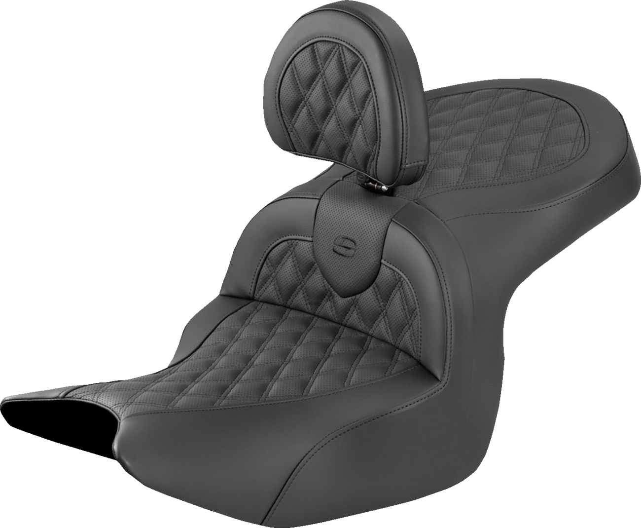 SADDLEMEN Roadsofa™ Seat - Lattice Stitch - With Backrest - Honda Goldwing '18-'26