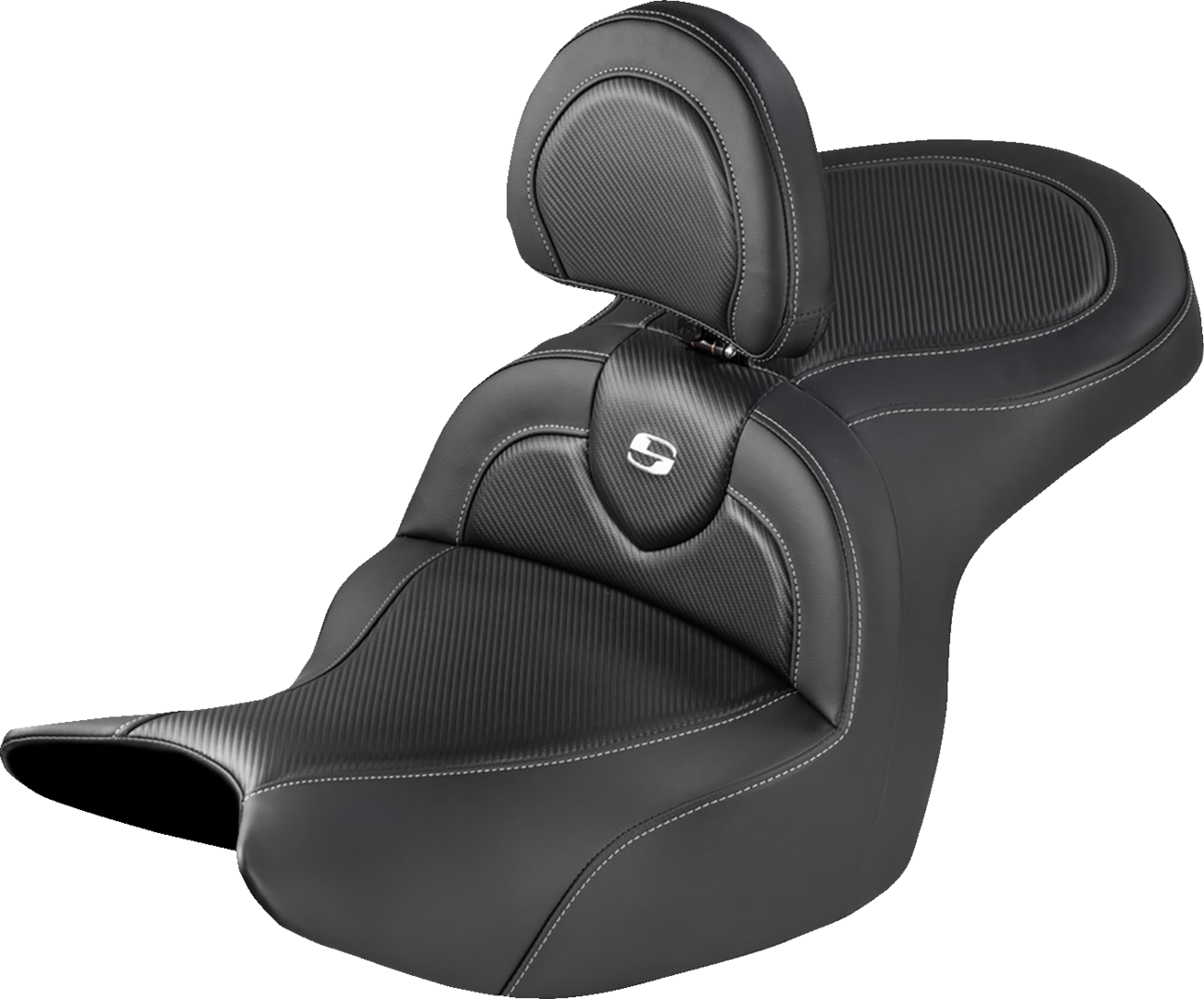 SADDLEMEN Roadsofa™ Seat - Carbon Fiber Inlay - With Backrest - Honda Goldwing '18-'26