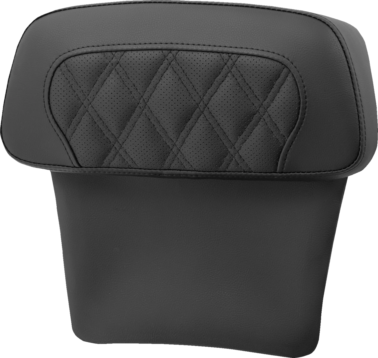 SADDLEMEN Chopped Tour Pak Backrest Pad - RoadSofa™ - Perforated Black w/ Lattice Stitch - FLT/FLH '14-'23
