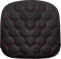 SADDLEMEN Sissy Bar Pad - Honeycomb - Red Stitching