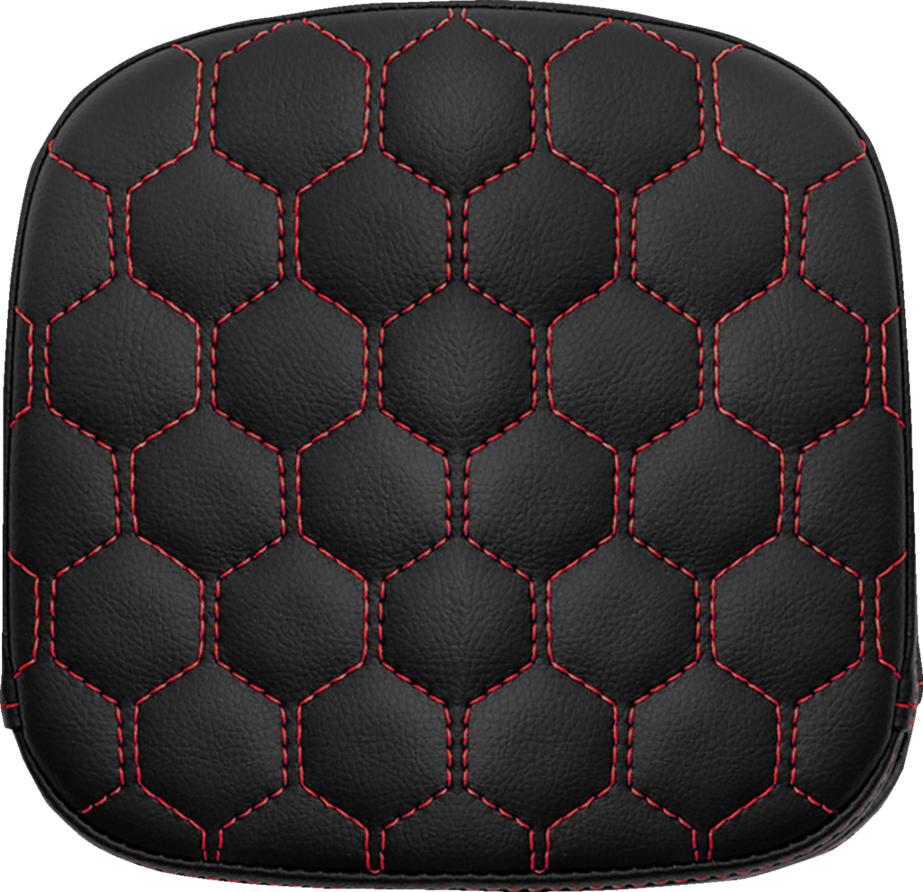 SADDLEMEN Sissy Bar Pad - Honeycomb - Red Stitching