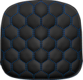 SADDLEMEN Sissy Bar Pad - Honeycomb - Blue Stitching
