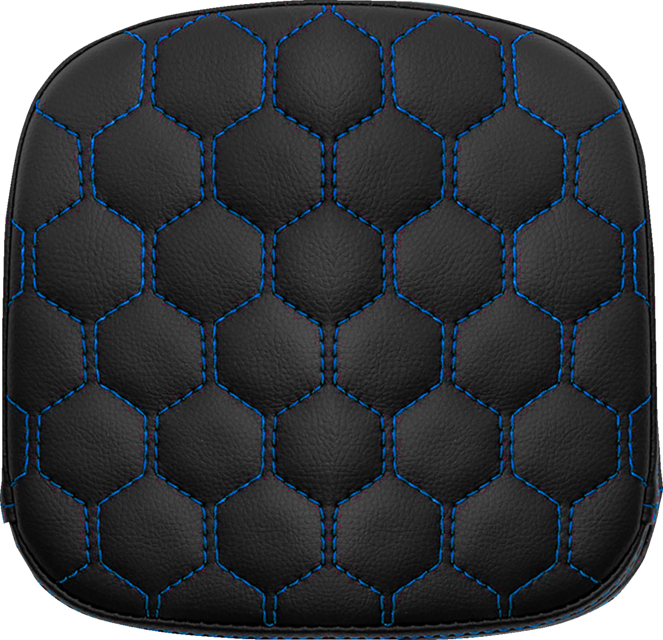 SADDLEMEN Sissy Bar Pad - Honeycomb - Blue Stitching