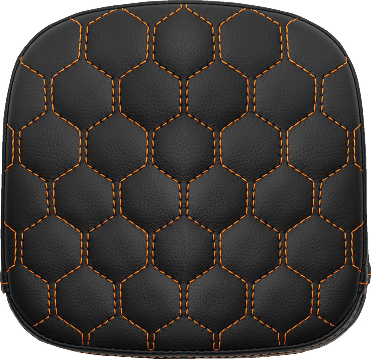 SADDLEMEN Sissy Bar Pad - Honeycomb - Orange Stitching