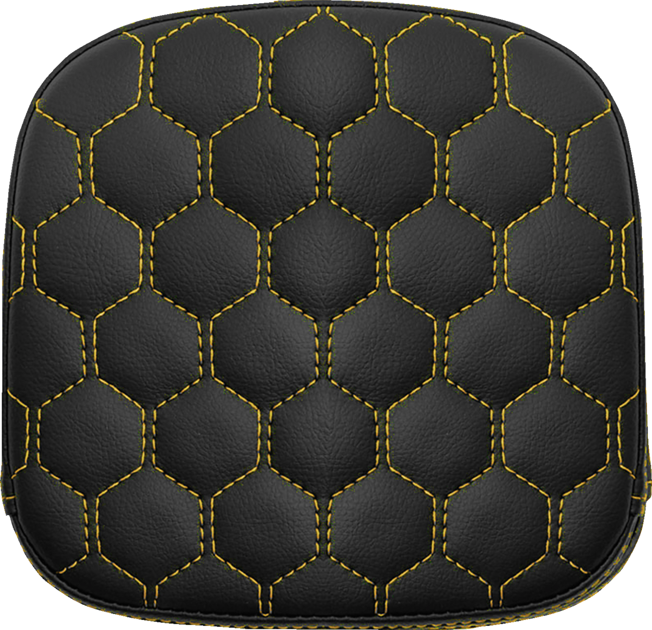 SADDLEMEN Sissy Bar Pad - Honeycomb - Gold Stitching