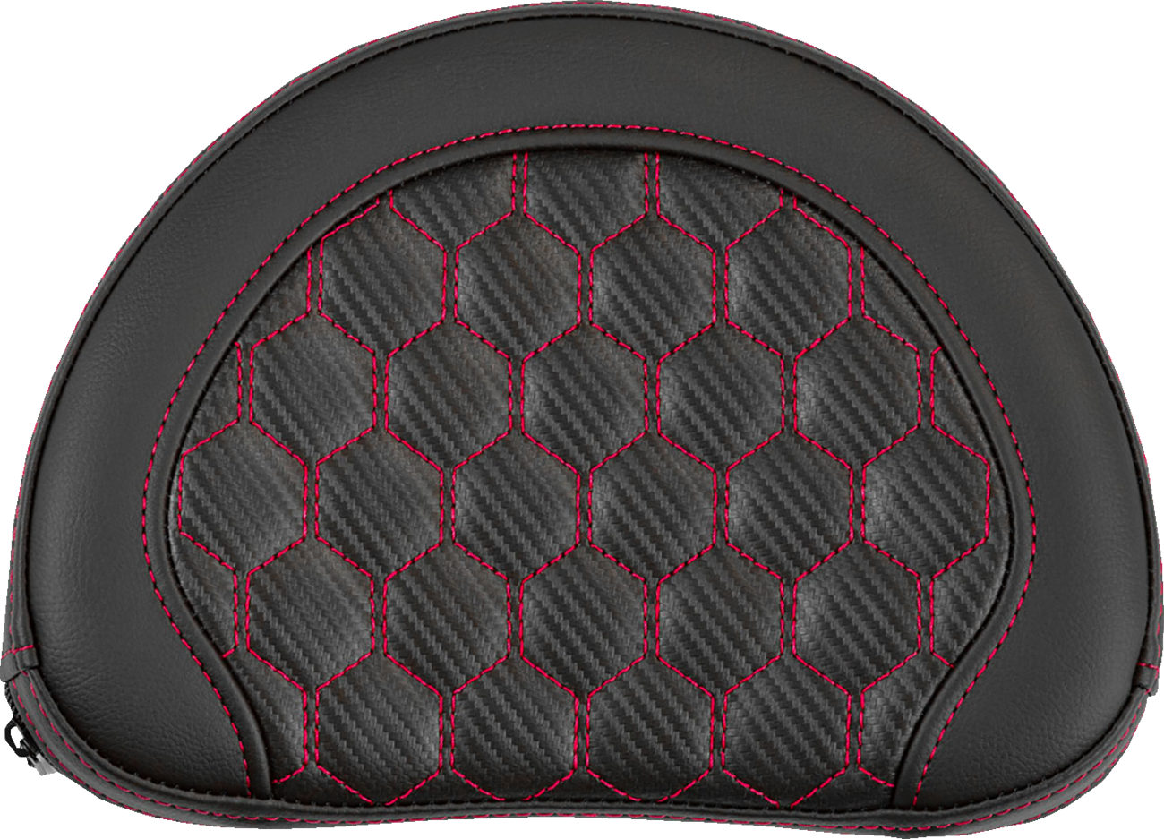SADDLEMEN RoadSofa™ Sissy Bar Pad - Honeycomb - Red Stitching