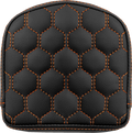 SADDLEMEN RoadSofa™ Sissy Bar Pad - Honeycomb - Orange Stitching