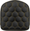 SADDLEMEN RoadSofa™ Sissy Bar Pad - Honeycomb - Gold Stitching