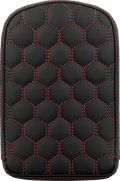 SADDLEMEN RoadSofa™ Sissy Bar Pad - Honeycomb - Red Stitching